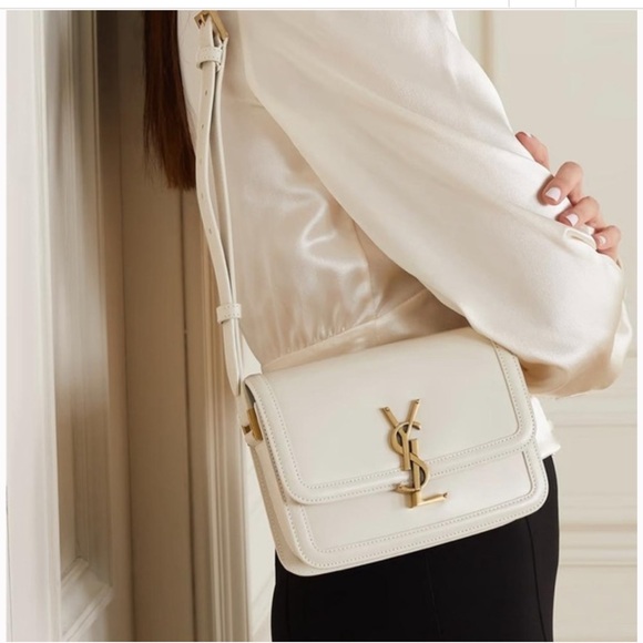Yves Saint Laurent Handbags - Yves Saint Laurent Cream White Solferino Small Satchel Box Leather